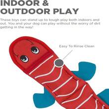 Outward Hound Fire Biterz Dragon Plush Firehose Material Interactive Dog Toy, Large - MàuG - Xem 4