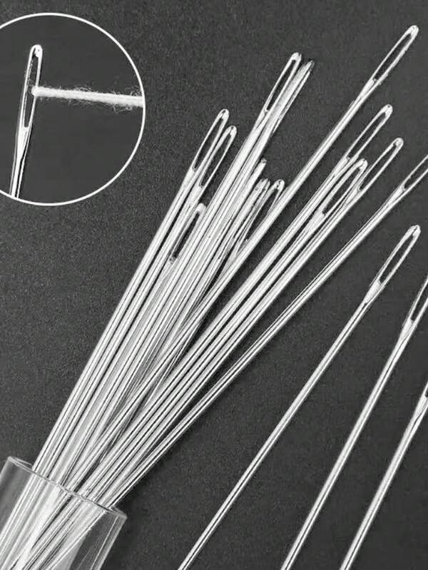 18/20/40pcs Big Eye Hand Sewing Needles, Multi-Size Sewing Needles With Storage Case, Including Fine Embroidery Needles And Cross Needles, Designed For Home Use, Suitable For Elderly Quilting And Embroidery