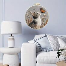 1 Bộ dụng cụ thêu thủ công mới, Bộ sưu tập mèo tự làm đơn giản dành cho người mới bắt đầu, Trang trí nhà cửa, Quà tặng Giáng sinh - Nhiều màu - Xem 6