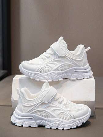 1 paar casual sneakers voor kinderen met schattig design, lichtgewicht, eenvoudige, modieuze, zachte en comfortabele casual schoenen, design, geschikt voor dagelijks gebruik, school, sportevenementen en buitenactiviteiten.