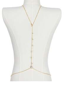 Fashionable Elegant Backless Chain, European And American Personalized Body Chain, Luxury Wedding Accessory, Zirconia Teardrop Chest Chain - Star - View 4