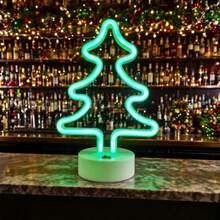 1 Stück LED Weihnachtsdekoration Tischaufsteller Weihnachtsbaum Neonlicht, batterie- oder USB-betrieben, romantisches Feenlichter für Geburtstag, Hochzeit, Party, Kinderzimmer, Schlafzimmerdekoration Weihnachtsdekoration XMAS Deko Weihnachtsbaum Geschenkdekoration Thanksgiving Hochzeitsdekoration Heimdekoration Herbstdekoration Herbstdekoration Geburtstagsdekorationen für Geschenke Partyartikel Innen- und Außenbereich Garten Feiertags-Dekor Halloween-Deko Wanddekoration Halloween-Ornamente