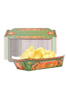 10pcs/20pcs Mexican Paper Food Trays Nacho Boats Trays Mexican Theme Decorations Mexican Food Snack Containers Paper Party Supplies Day Of The Dead Popcorn Paperboard Holder Plates For Mexican Festival Taco Birthday - Multicolor - View 6