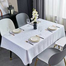 Table Cloth Rectangle Table 60x120,White Holiday Tablecloth,Tablecloths For 6 Foot Tectangle Tables,Polyester Fitted Tablecloth, Spill Proof & Wrinkle Resistant Table Cloth, Washable Table Cover For Party, Dining, Indoor, Outdoor