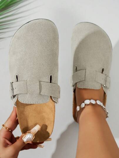 Lässige einfarbige Slip-On Mule Schuhe, bequeme rutschfeste und strapazierfähige Sohle, runde Zehenform, bequemes Obermaterial, PVC-Sohle, Slip-On Verschluss, geeignet für Outdoor-Aktivitäten für Mädchen in allen Jahreszeiten, erhältlich in Herbst/Winter wärmeisolierten und ganzjährig nicht-gefütterten Versionen