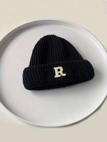 秋冬韩版儿童针织帽-男童/女童时尚字母毛线帽-中大童糖果色针织帽-适合3至8岁儿童 - 彩色 - 查看 8