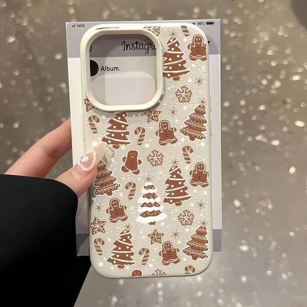 1 szt. Białe matowe etui na telefon z teksturą i wzorem bałwana, personalizowane do 'a 16 Pro Max, 15/14 Plus, 13, 12, 11, kompatybilne z serią