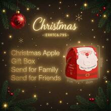 Boîte de pomme de Noël, boîte cadeau créative avec bonhomme de neige et cerf, portable pour enfants, boîte à biscuits et bonbons, cadeau de Noël, avec ornements de Noël gratuits (couleur aléatoire)