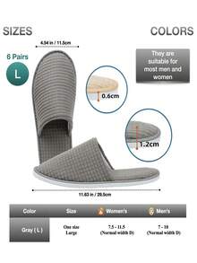 1-6双装SPA拖鞋，防滑一次性拖鞋，可水洗重复使用，男女通用，适用于家居、室内、浴室、卧室、酒店、新娘拖鞋，返校用品。