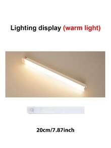 1pc USB Rechargeable LED Motion Sensor Light - Wireless, Three Tone Lighting, Warm/White Night Light For Kitchen, Closet, Hallway And Stairs, Room, Night Lighting, Computer Backlight, USB Gadget, USB Light Cabinet Lights