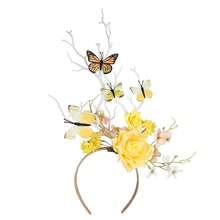 1件万圣节玫瑰蝴蝶头饰发箍帝王蝶头箍皇冠茶会服装头饰 - 多色 - 查看 8
