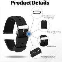 2 Piezas de Correas de Reloj de Silicona, Correas de Reloj de Reemplazo de Goma Suave de Liberación Rápida para Hombres y Mujeres - 20 mm - Ver 10
