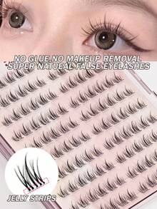 120pcs No Glue Lashes C Curl Self Adhesive Eyelashes Pre-Bond Individual Lash Clusters 10-13mm No Glue Needed Eyelash Reusable Natural Soft Eyelash Extension Long Lasting Korean False Eyelashes Gift For Women & Girl Large Capacity Segmented Fake Eyelash Lash Clusters,Eye Lash Clusters,Individual Eyelashes,Lashes,Fake Lashes