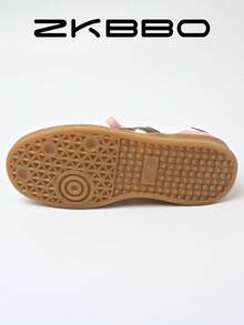 ZKBBO Women's Casual Sports Shoes, Retro Lace-Up Round Toe, Lightweight Comfortable Non-Slip Fitness Walking Sneakers - Pink - View 7