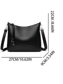 女士品牌单肩包 真皮斜挎包 女士便携黑色大容量包 柔软单肩包 2026 - 黑色 - 查看 4