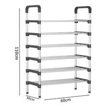Estante Organizador de Zapatos 5-6 Niveles, Armable con Puerta, Ahorrador de Espacio para Hogar - Negro - Ver 3