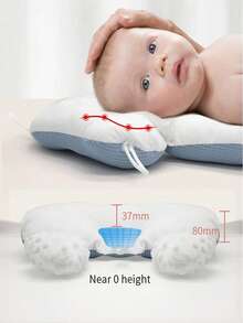 Almohada multifuncional para bebé: funciones antivuelco, lactancia y barriga, tejido de malla de aire 3D, transpirable. Grosor ajustable, fácil de cuidar. - Blanco - Ver 9