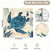 حصيرة الحمام غير الانزلاقية، حصيرة حمام ناعمة مريحة مع فتحات تصريف، حصيرة استحمام من مادة البي في سي بتصميم لوفة للتدليك، للاستخدام في الحمام والأماكن الرطبة، سريعة التجفيف