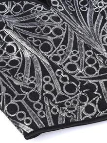 Corset Top Strapless Women Shapewear Bustier Punk Style Embroidery Bodysuit Slim Tight Boned Bodice - Silver - View 7