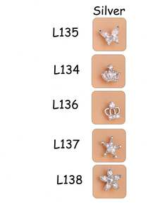 1 件/5 件可爱 L 形鼻钉戒指，适合女士女孩，独特蝴蝶花朵星星方晶锆石夏季金银色鼻环饰品派对和礼物 20G - L Shaped Pin - 查看 20