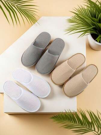 5 双/1 双舒适可重复使用的毛绒封闭式趾拖鞋 - 夏季旅行必备品，非常适合旅行和放松，防滑、柔软、透气、卫生的男女拖鞋 - 非常适合健身、学校用品、露营、节日必需品、度假配件、旅行配件、旅馆、酒店、水疗中心和家庭使用