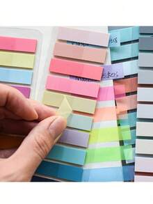 200/600/1000pcs Transparent PET Sticky Notes, Vintage & Neon Clear Memo Pad, 28 Colors, Writable & Reusable Flags, Patterned Edge - Rectangle & Various Shapes, Suitable For Books, Binders & Office Organization, Ideal For Home & School Use, Organizer Tool | Clear Flags | Pastel Memos | Transparent Annotation Labels, Acid-Free School Supplies,School Supplies,Back To School - Multicolor - View 3