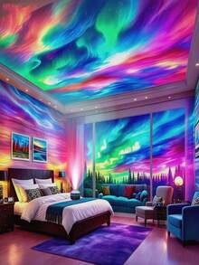 1pc LED Creative Northern Lights Projection Light, Colorful Dynamic Lighting Effects, Milky Way Starry Atmosphere Light, USB Powered, Couples Holiday Gift, Family Gathering, Event Decorative Light, Suitable For Bedroom, Living Room, Game Room, Party, Birthday