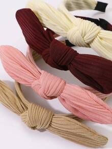 4pcs/Set Girls Corduroy Rabbit Ear Bow Headband Set - Multicolor - View 5