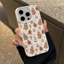 1 szt. Białe matowe etui na telefon z teksturą i wzorem bałwana, personalizowane do 'a 16 Pro Max, 15/14 Plus, 13, 12, 11, kompatybilne z serią