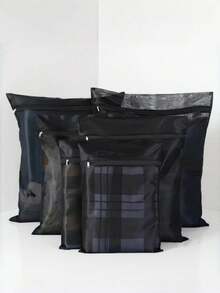 1个耐用洗衣网袋，带拉链封口，方形编织布衣物洗涤袋，用于保护衣物、胸罩、袜子、内衣在洗衣机中免受损坏 - 彩色 - 查看 5