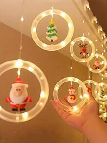 1 Pack New [LED Christmas Decorative Lights - DIY Christmas LED Curtain Light Set] USB Powered Holiday Decoration String Lights, Holiday Decorations, Featuring Christmas Tree, Snowman, Reindeer, Santa Claus Shapes - Suitable For Home, Bedroom, Party And Christmas Decoration Indoor String Lights, Colorful Lights For Window Display! Christmas Decoration XMAS Decor Christmas Tree Gift Decor Thanksgiving Birthday Decorations For Gifts Party Supplies Indoor Outdoor Garden Holiday Festival Decor