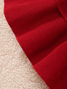 Ținută pentru bebeluși de fetiță, 2 buc., top minimalist și drăguț, cu dungi albe, mânecă scurtă, fundă 3D roșie și fustă cu fundă roșie în straturi, ținută de zi cu zi pentru primăvară/toamnă - roșu - Vizualizare 10