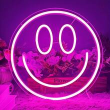 1pc Neon Smiling Face Light, LED Neon Face Wall Decor Sign, USB Powered Yellow Neon Light, Suitable For Bedroom, Room, Wedding Party Decoration - Multicolor - View 9