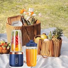 Household Double-Cup Electric Juicer, Electric Stirrer, Vegetable Juice Cup Mini Wireless Portable Juicer, Suitable For Home And Outdoor Travel, USB Charging, 6-Blade Gift Juicer, Multi-Functional Juicer, Kitchenware Supplies - Nhiều màu - Xem 12