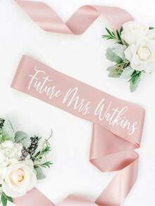 Customized Text Bride Sash, Customized Text Ribbon, Customized Name Belt, Any Name, Unique Gift, Wedding Party Decor, Mom Sash, Birthday Sash, Bride-To-Be Sash, Bachelorette Party Sash, Graduation Sash, Various Occasion Party Decor, Graduation And Wedding Birthday Party - DIY Party Supplies, Engraved, Colored