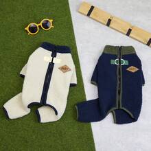 25件天鹅绒四脚外套，狗狗衣服，猫咪保暖装，宠物四脚双面绒外套，加厚防风保暖服，小动物装，休闲牵引带扣秋冬加厚雪地服，小型犬衣服，动物用品，新款狗狗衣服，四脚加厚雪地英式休闲装，狗狗针织毛衣，动物牛仔装 - 米色 - 查看 4