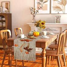 1/108 pezzi Tappeto da tavola autunnale per il Ringraziamento con foglie d'acero e zucche - in poliestere, decorazione stagionale per casa, cucina e sala da pranzo, in varie misure, robusto e durevole, centrotavola a tema autunnale per gli amanti dell'autunno e gli organizzatori di feste