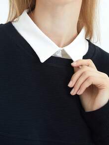 1pc Shirt Fake Collar Collar Men's Versatile Fake Collar Shirt Collar Polyester Cotton Decorative Stand Collar Pointed Collar Fake Collar Accessories, Women's Shirt, Fake Collar, Men's Shirt, Detachable - Multicolor - View 2