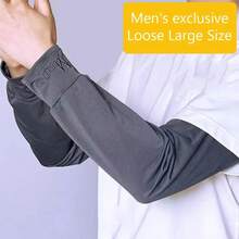 Men Long Half Finger Gloves Arm Sleeves Sun UV Protection Ice Cool Arm Cover For Cycling Fishing Climbing Sport Accessories Halloween Costumes Black Arm Sleeve