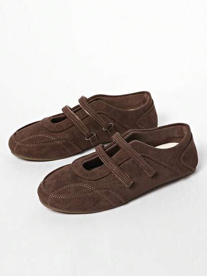 Fall/Winter 2025 New Summer Women's Red Hook And Loop Trainers, Leather Breathable Soft Sole Shoes [Run Small, Please Refer To Size Chart],Flats,Ballet