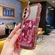 Wavy Pattern Phone Case Compatible With Apple 17 Pro Max, Galaxy S24 Ultra/S24 Plus/S24, S23 Ultra/S23 Plus/S23, S22 Ultra/S22 Plus/S22, S21 Ultra/S21 Plus/S21 FE, S20 Ultra/S20 Plus/S20 FE, OPPO A5x/C1 2 3 4 5 6 7 8 9, OPPO 9 8 7 6 5 4 3 2 1 - Pink - View 3