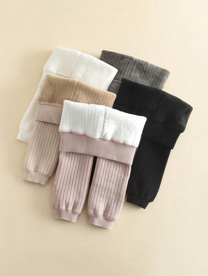 1pc Baby Thick Warm Comfortable Leggings, Autumn/Winter