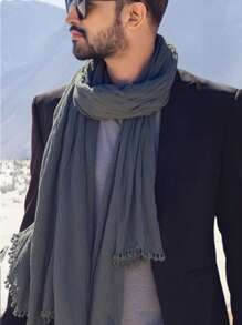 1 Men's Business Scarf, Solid Lace Patchwork Neckerchief | Unisex Lightweight Long Scarf | Retro Art Style Shawl | Desert And Everyday Sun Protection Shawl | Versatile Scarf And Headscarf