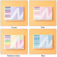 Multi-Functional Notebook Combination Set, Four-In-One Notebook With Sticky Notes, Index Stickers And Horizontal Lines, Loose-Leaf Book Waterproof Cover, Back To School And Office - Hồng - Xem 7