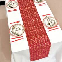 1pc 11.02*108.27inch Christmas Snowman & Christmas Tree Decorative Table Runner, Suitable For Christmas Dining Table Decor, Kitchen, Dining Room Daily Use, Theme Party Decoration, Holiday And Special Event Celebration - Solid Color - View 2