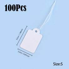 100-200 Stück weiße Markierungsetiketten Geschenkanhänger mit Schnur, Schmuck-Hängeschilder, Preisschilder mit Schnur, leere Beschriftungsetiketten zum Preisauszeichnen von Geschenken, Schmuck, Kleidung, Waren-Preisschilder, Bekleidungsetiketten, Party-Geschenkanhänger - Verschiedenfarbig - Übersicht 13