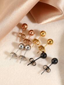 WOiWOi 2 件时尚简约不锈钢球形耳钉，适合任何场合，是送给好友的绝佳礼物