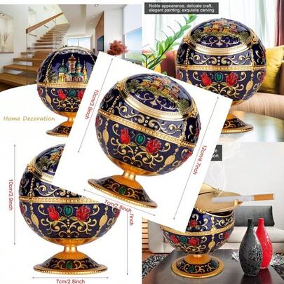 Cigar Ashtrays Outdoor Ashtray Smokeless Ashtray Car Ashtray With Lid Smell Proof Craft Gift Ornaments Gifts For Friends Husband Wife Family Royal Blue Castle