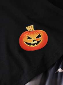 Girls' Pumpkin Halloween Outfit, Includes Pinafore Dress + Hooded Cape Jacket, Autumn/Winter