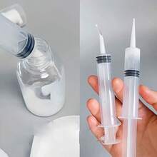 2pcs Transparent Plastic Precision Needle Dropper Bottles, Suitable For Cosmetics, Shampoo, Perfume, Lotion And Cream Samples - Odorless, Refillable Travel Size Dispenser Bottles With White Caps, Liquid Extractor | Transparent Design | Plastic Material - Multicolor - View 2